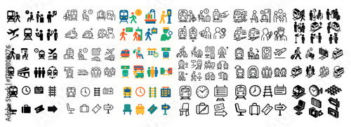 Transportation and commuter icons collection