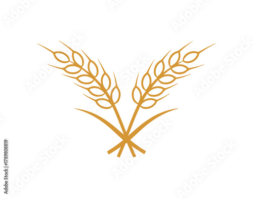 Wheat ears. Logo. Vector art on a plain white background.