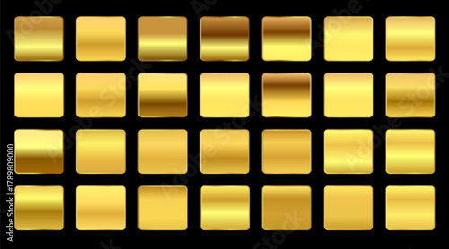 premium yellow gold gradients swatches big set