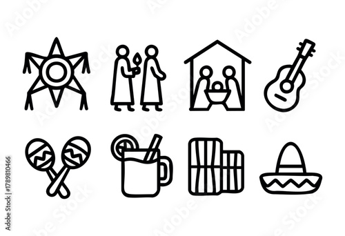 This scene showcases various cultural elements including instruments, food, and drinks that highlight a festive gathering. People are seen celebrating with music and sharing drinks.