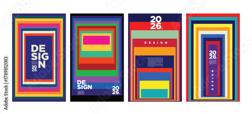 Cover and Poster Design Template for Magazine. Trendy Vector Typography and Colorful Illustration Collage for Cover and Page Layout Design 2026