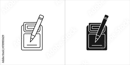 Notepad with pencil, a simple icon for taking notes