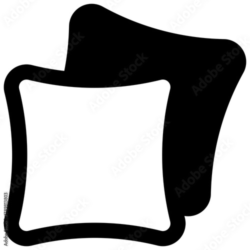 Cushions. Outlined stroke vector icon with black-filled details.