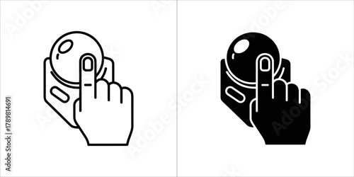 Crystal ball icon in outline and glyph style vector illustration