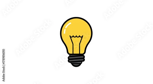 Illustration of a yellow light bulb isolated on white background