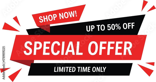 Dynamic special offer banner with shop now and limited time call to action