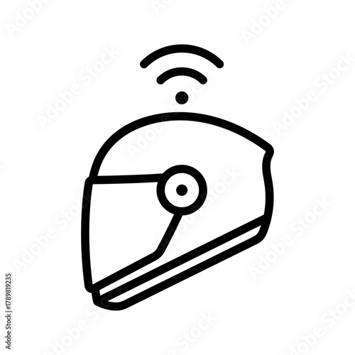 Outline smart helmet safety augmented reality line art
