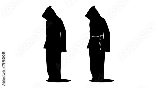 monk symbol, black isolated silhouette