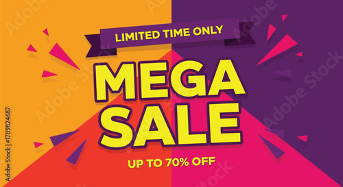 Mega sale event with up to 70% off for a limited time only now