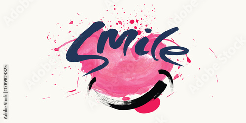 Spray Painted Graffiti smiling face emoticon isolated on white background. vector illustration