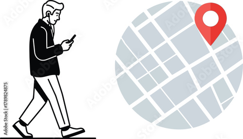 Person using phone GPS for navigation and location tracking app