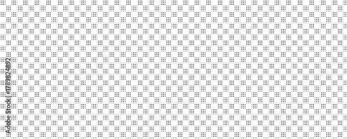 Monochrome сheckered background. Halftone dots effect. Overlay template with spotted texture and abstract dotwork. Dotted squared grid graph paper template for notebooks. Vector graphic design sheet