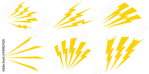 Collection of Yellow Lightning Bolt Graphics