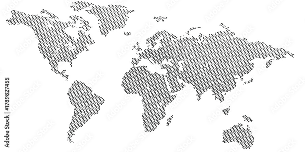 Obraz premium World map global halftone pattern illustration isolated on white background