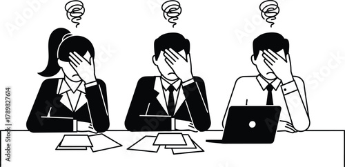 Business team facing project setbacks feeling stressed at the office