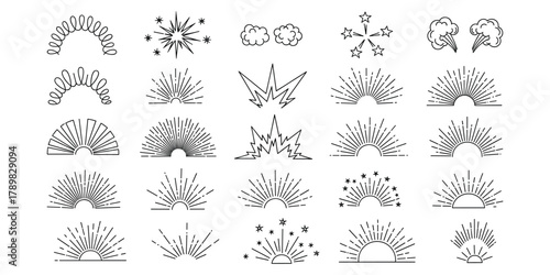 Collection of Sunburst and Explosion Icons