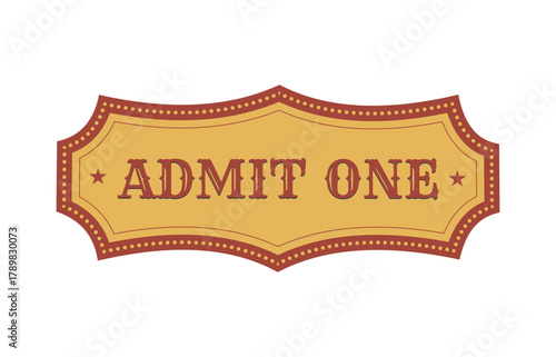 vector cinema tickets. Admit one. Vector illustration