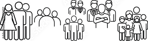 Diverse groups of people networking, team building, and families