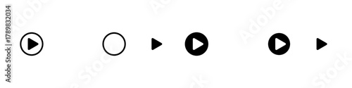 Play button icon. Music player start button set. Video play button vector set.