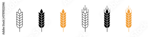 Wheat icon. Aglo logo set. Grain sign vector set. Agro harvest sign.