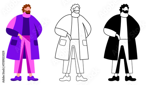 A confident man standing isolated vector illustration