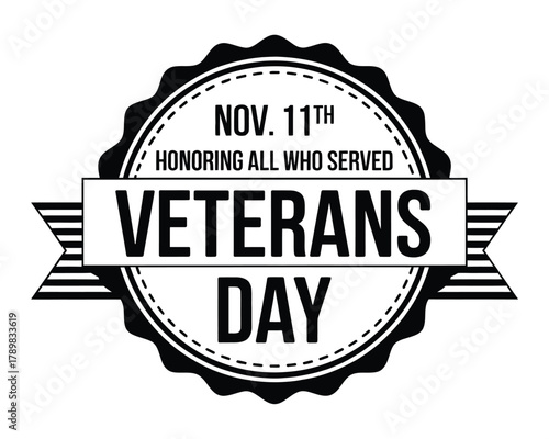 Veterans day november eleventh honoring all who served emblem