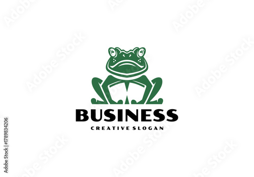 Book Frog Dual Meaning Icon Logo, Education Illustration Vector Design Template