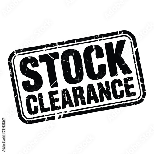 Distressed stock clearance sale stamp graphic