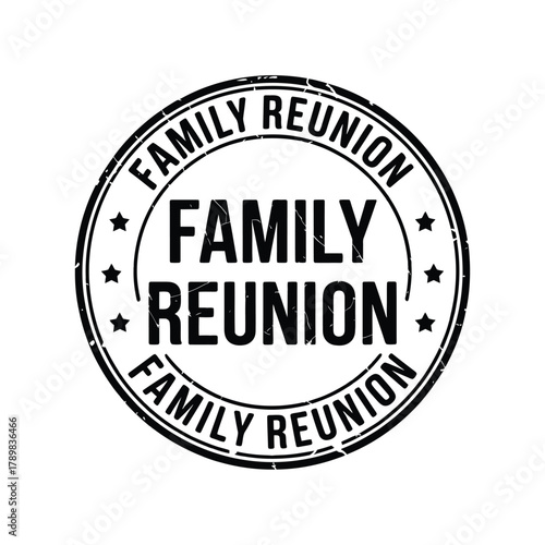 Vintage family reunion stamp graphic