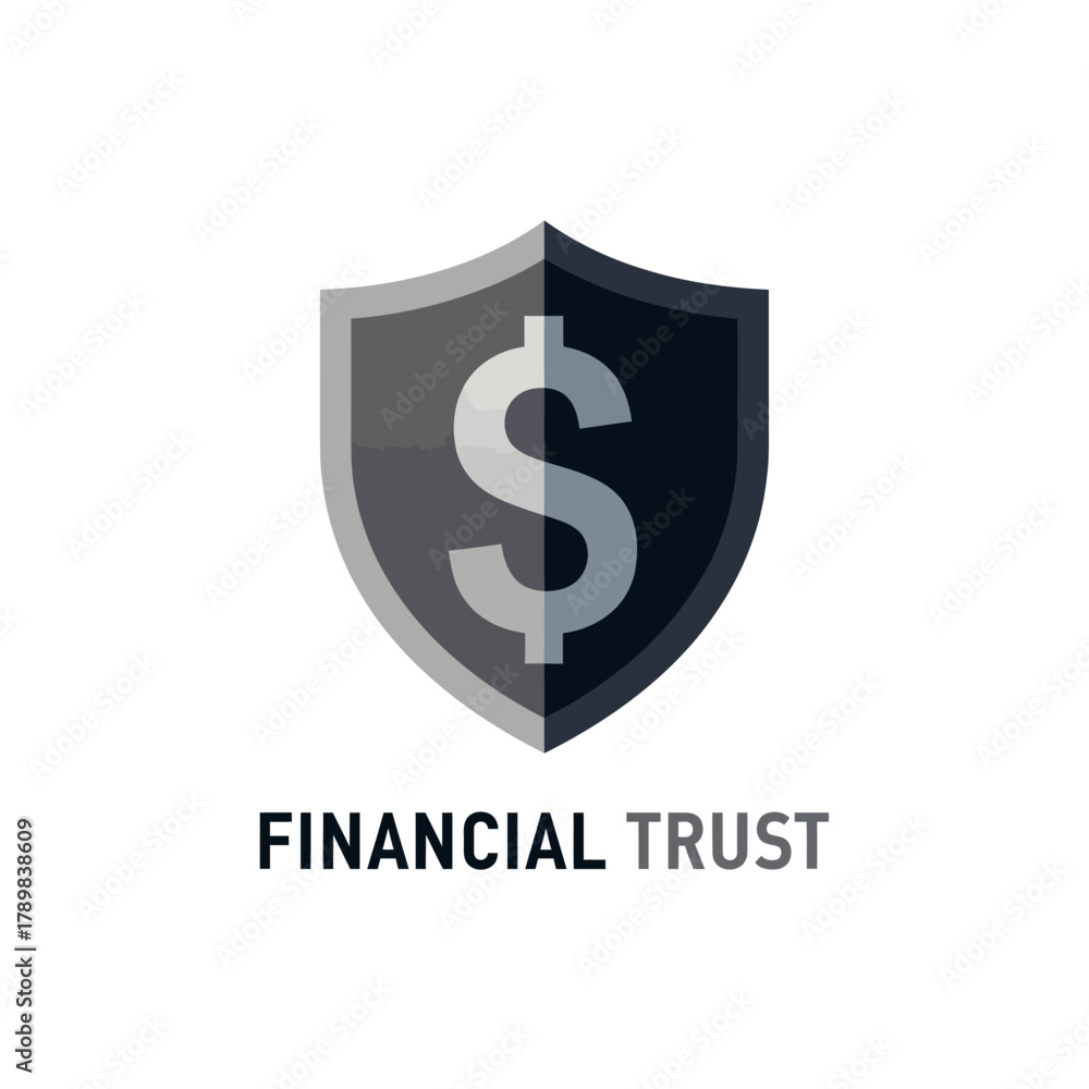 Obraz premium Modern Financial Security Shield Logo