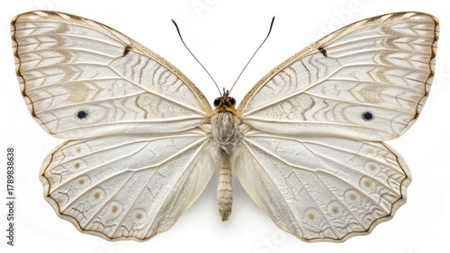 A beautiful colorful swallowtail butterfly insect isolated on white background with detailed wings