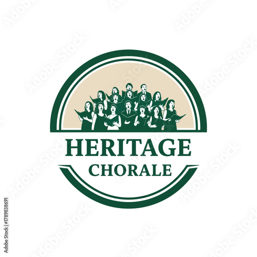 Classic Choral Ensemble Logo: Heritage Music and Vocal Vector