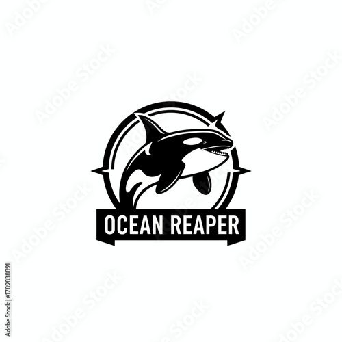 Ocean Reaper Aggressive Orca Killer Whale Mascot Logo
