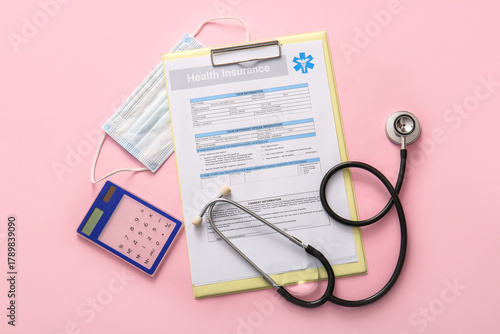 Health insurance form, calc...