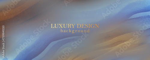 Elegant marble, stone texture. Watercolor, ink vector background with grey, beige, silver, bronze, gold, violet, blue  colors. Luxury soft pearl gradient backdrop. Chic wall art design. Long waves. 