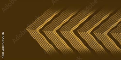 dynamic golden arc line technology design concept on black background