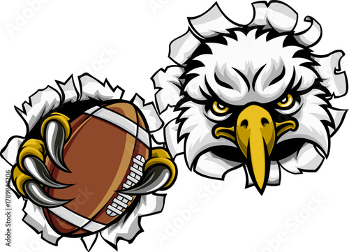 An eagle or hawk or falcon American football bald eagles mascot