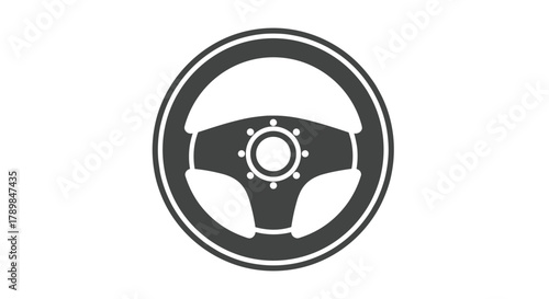 Modern car steering wheel icon symbolizing control direction and automotive innovation for driving and transport concepts, Generative AI.