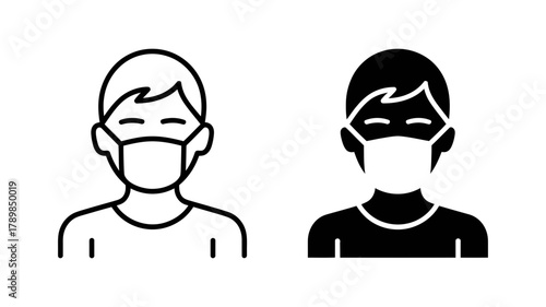 Illustration of a person wearing a face mask, a protective measure against respiratory illnesses