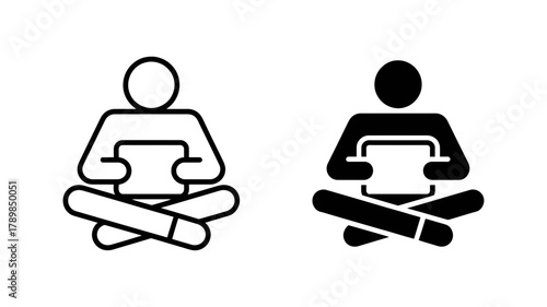 Person sitting crosslegged with tablet, representing digital reading, entertainment, or mobile device usage