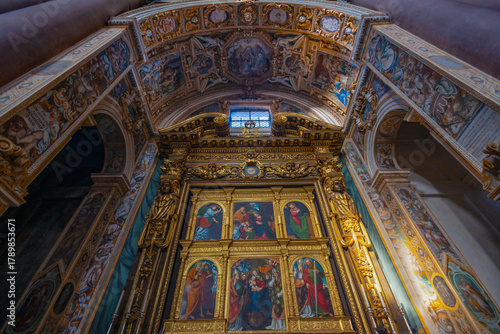 NOVARA, ITALY JANUARY 11, 2025 - Inner of Basilica of San Gaudenzio in Novara, Piedmont, Italy