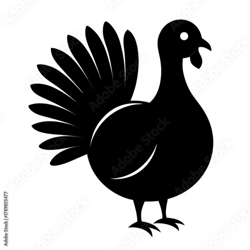 Turkey vector clean black silhouette design white background