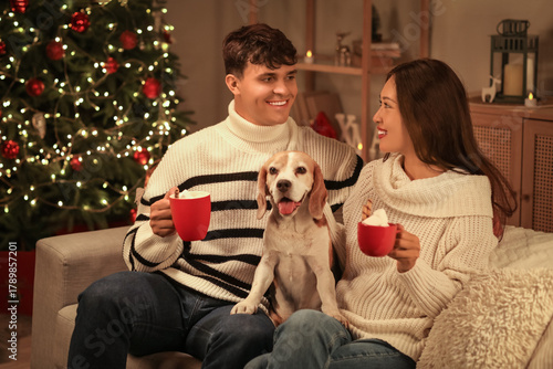 Happy young couple with cut...