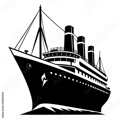 Titanic vector clean black silhouette design white background