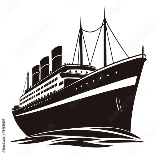 Titanic vector clean black silhouette design white background