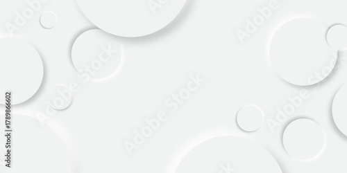 Abstract grey geometric modern circle background design.background with decorative elements in Neomorphs style with copy space. You can use for add, poster, design artwork, template banner, wallpa	