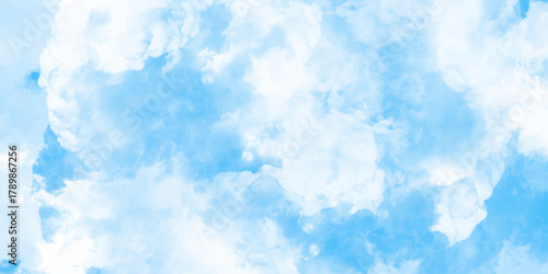 blue sky with Textured cloud, Abstract blue isolated on white background. Inspiring Views of Fluffy Clouds Blue Sky Background. Bright and enjoy with the sky refreshing Clearing day and Good weather.	