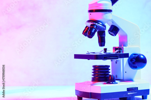 Modern microscope in labora...