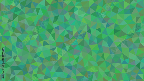 Abstract Geometric Mosaic of Emerald and Forest Green Triangles pattern background