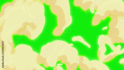 Footage of cartoon smoke blowing. Cartoon smoke shards, with green screen.